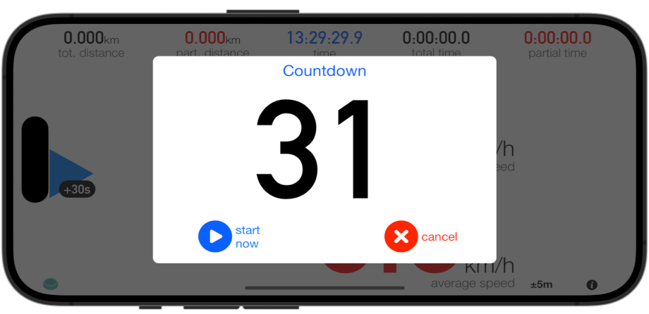 Tripmaster App for TSD Rally - Time Distance Speed - Countdown Autostart